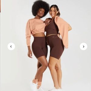 Gymshark Whitney Simmons Cycling Shorts in rekindle brown size medium.
